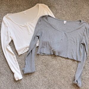Colsie Long Sleeve Crop Tops -Large